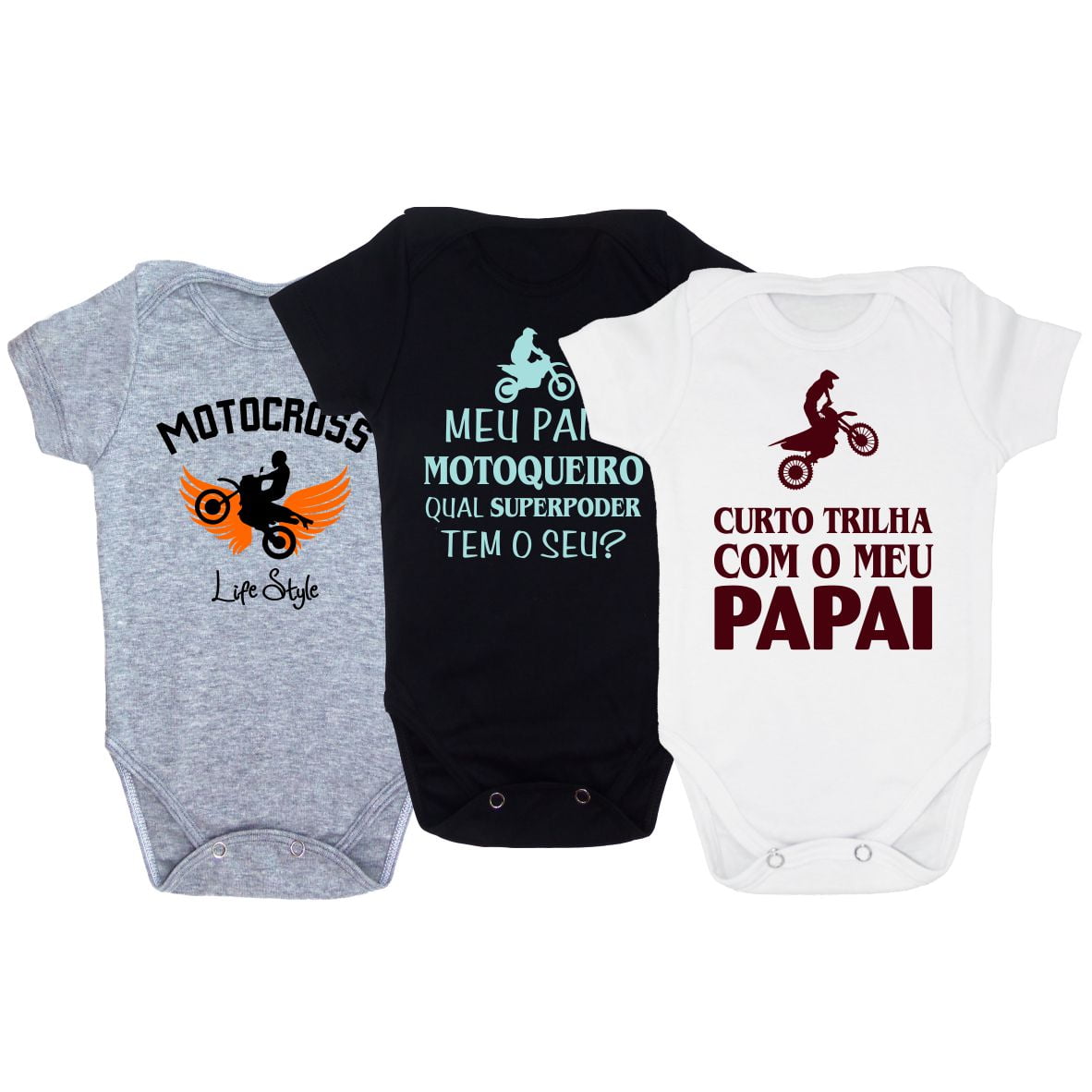 Kit Body Bebe Motociclista 3 Pecas Atelier Bebe Bole