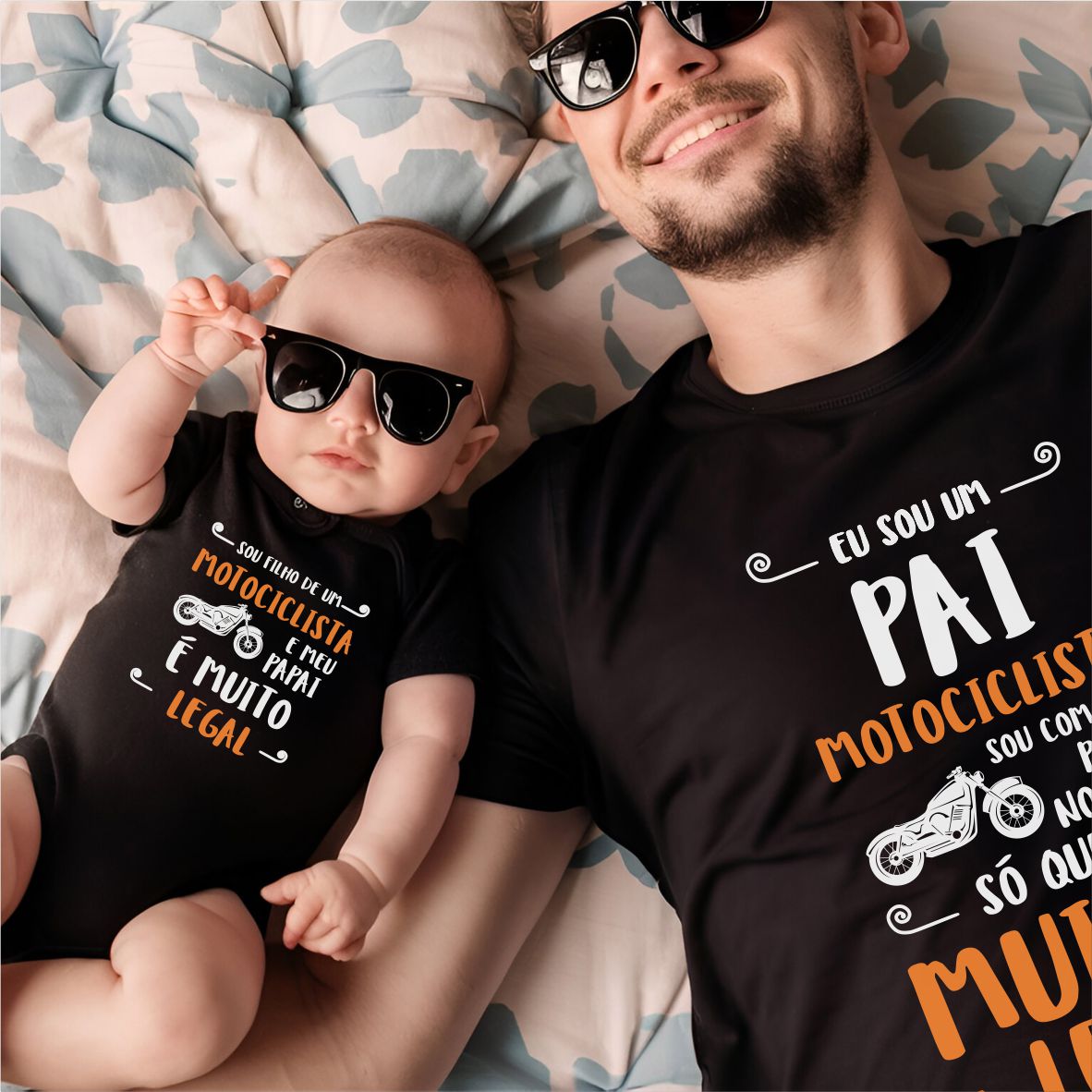 Kit Tal Pai Tal Filho Filha Moto Motociclista Legal