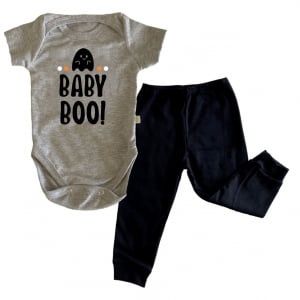 Kit Body + Calça Halloween Baby Boo